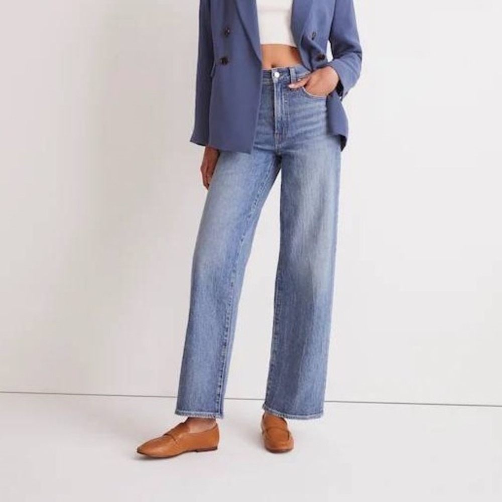 Madewell The Perfect Vintage Wide-Leg‎ Jean Heathcote Wash NN175 Blue Womens 26W